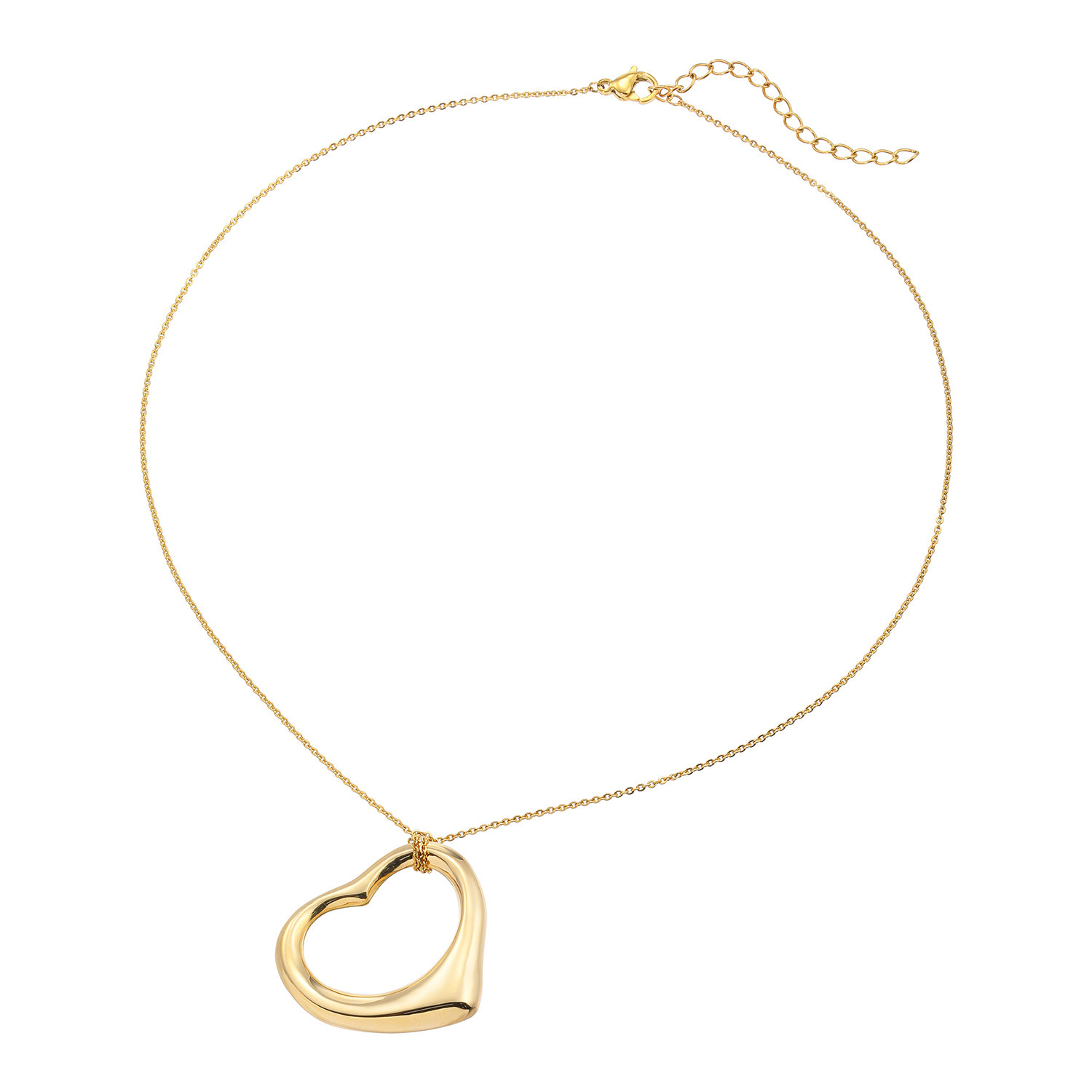 エムイー・ブリランテ １８Ｋハートモティーフ＆ ステンレスチェーン ペンダント ＜Ｌ＞