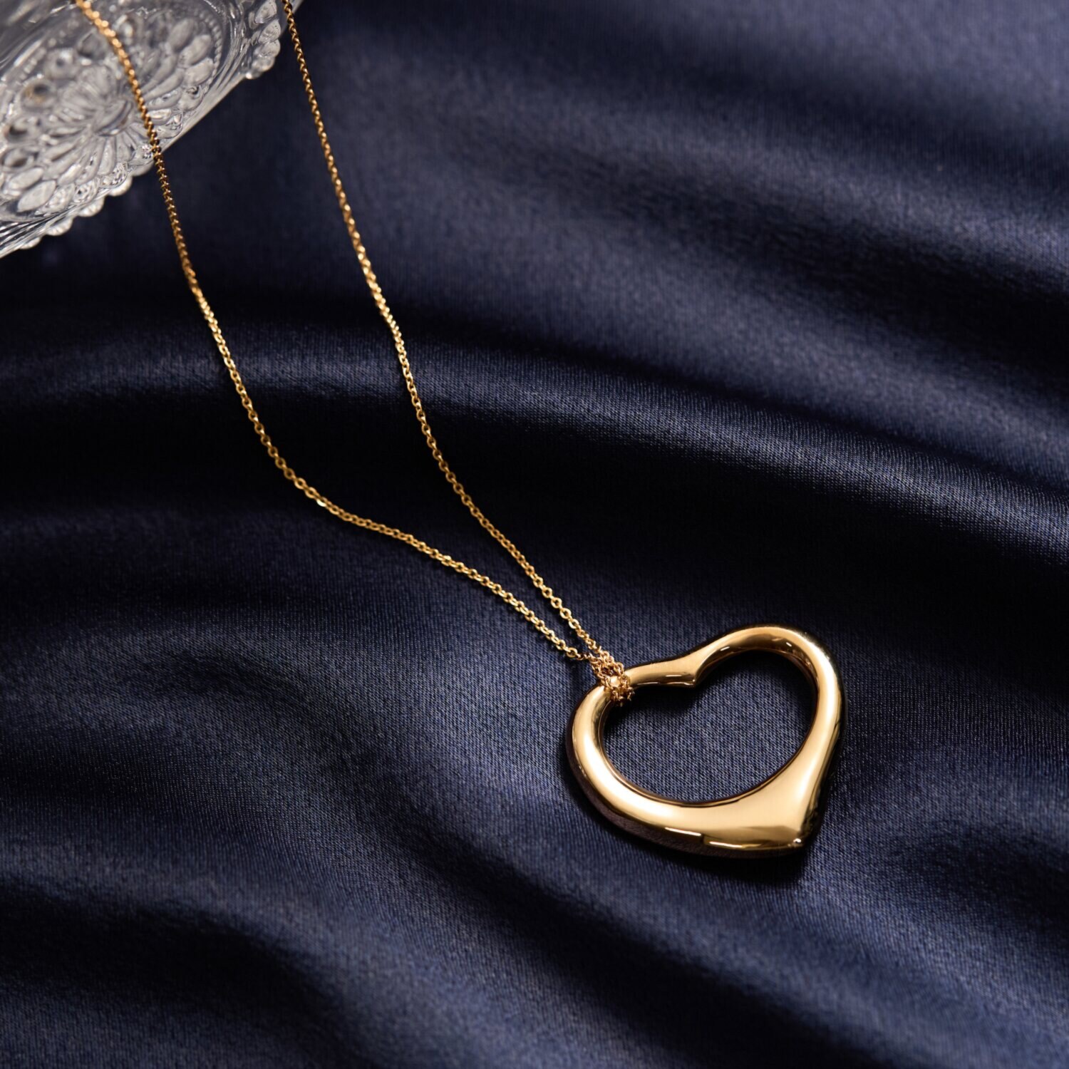 エムイー・ブリランテ １８Ｋハートモティーフ＆ ステンレスチェーン ペンダント ＜Ｌ＞