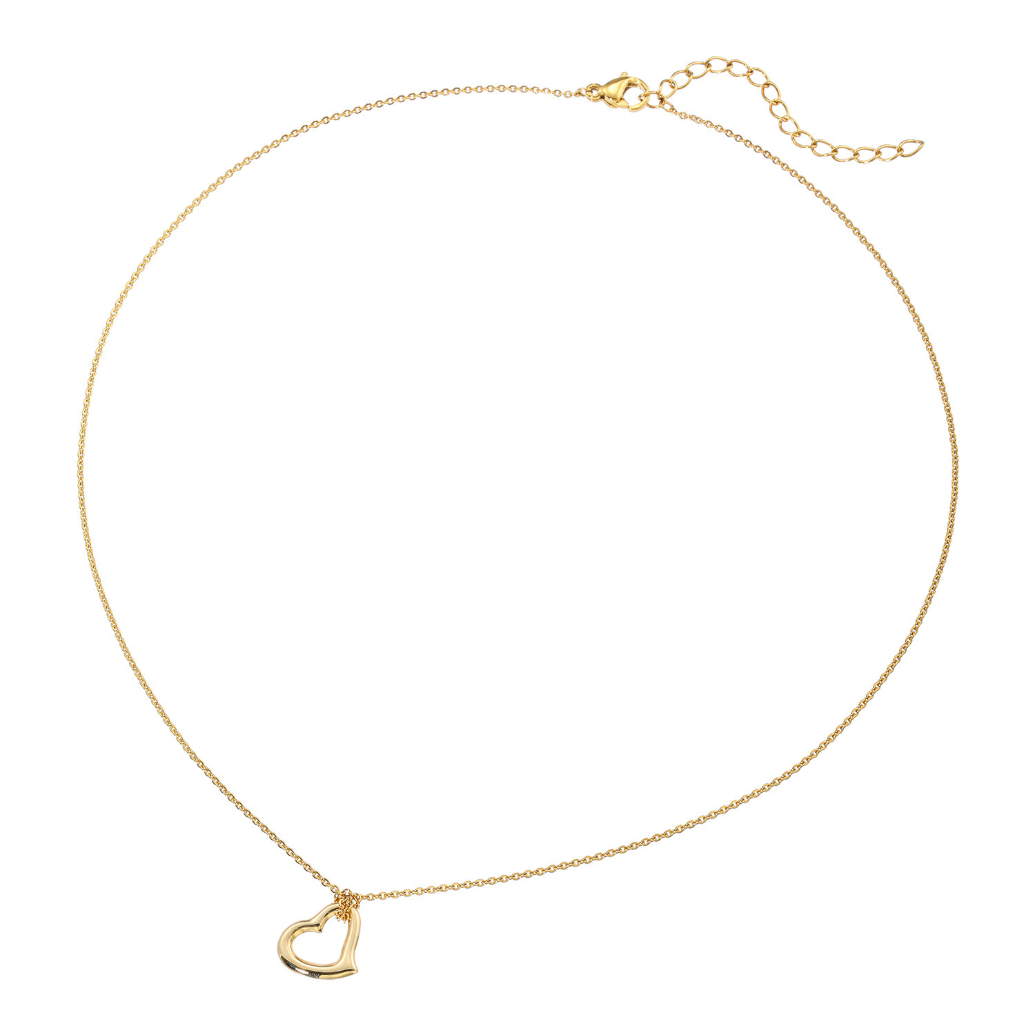 エムイー・ブリランテ １８Ｋハートモティーフ＆ ステンレスチェーン ペンダント ＜Ｓ＞