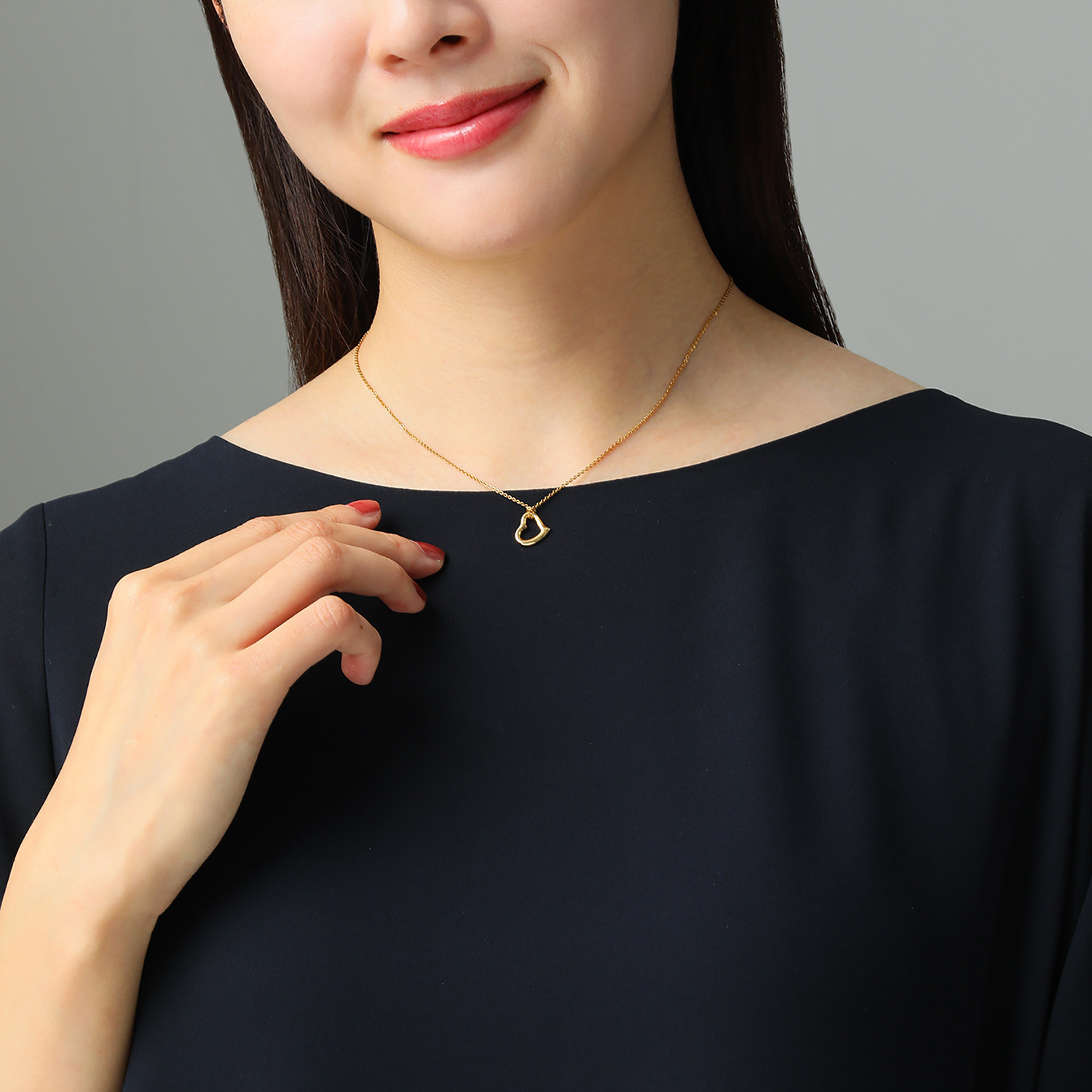 エムイー・ブリランテ １８Ｋハートモティーフ＆ ステンレスチェーン ペンダント ＜Ｓ＞