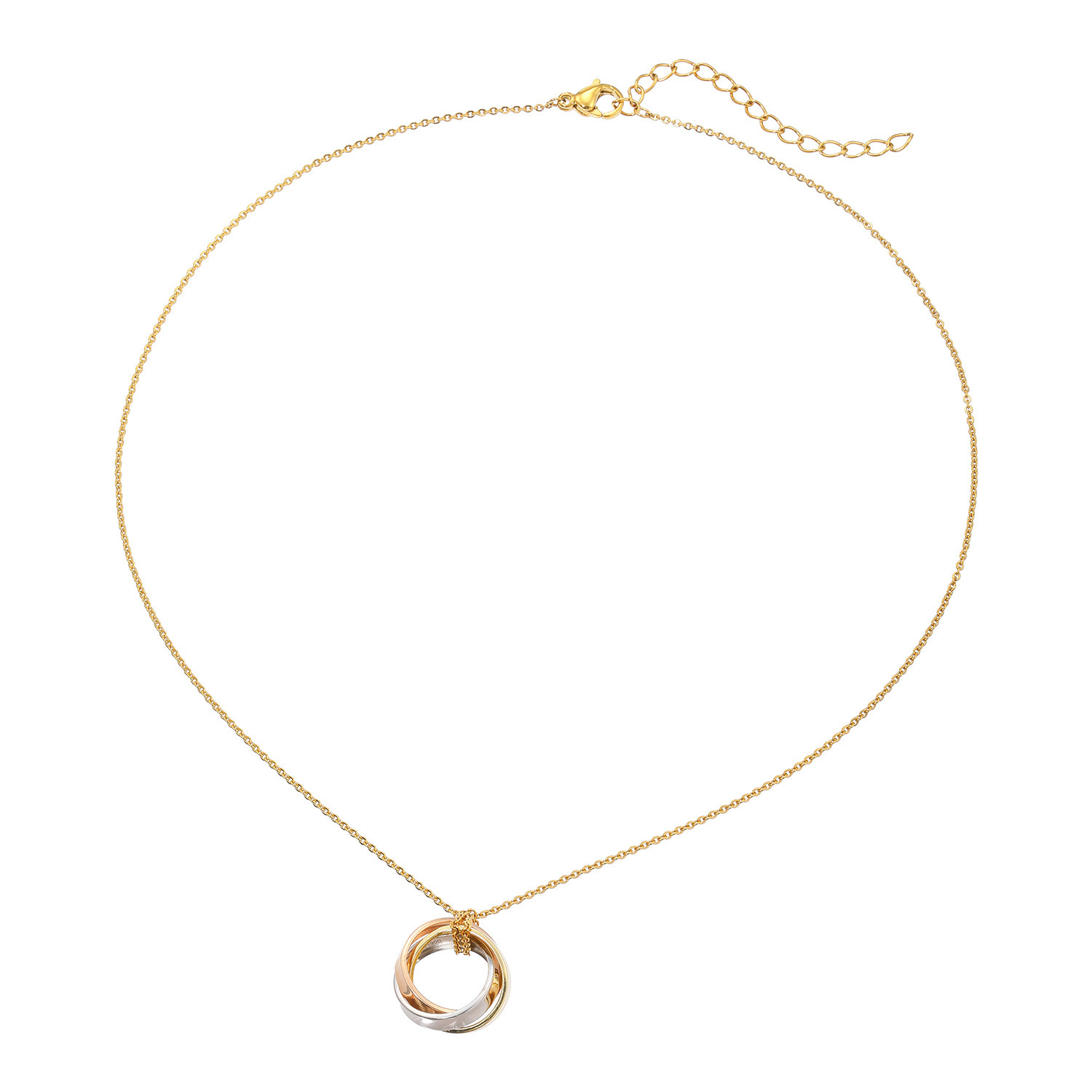 エムイー・ブリランテ １８Ｋ＆ １８Ｋローズゴールド＆ プラチナ９００ トリカラー ステンレスチェーン ペンダント