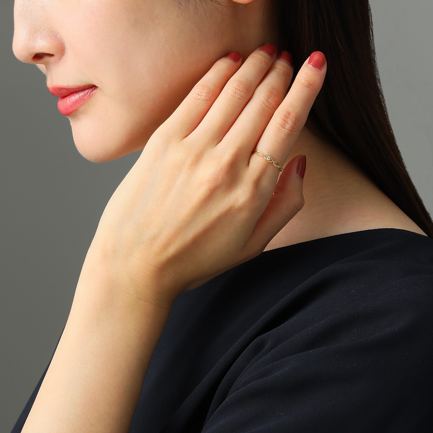 エムイー・ブリランテ １８Ｋ ダイヤモンド 編み込みデザインリング