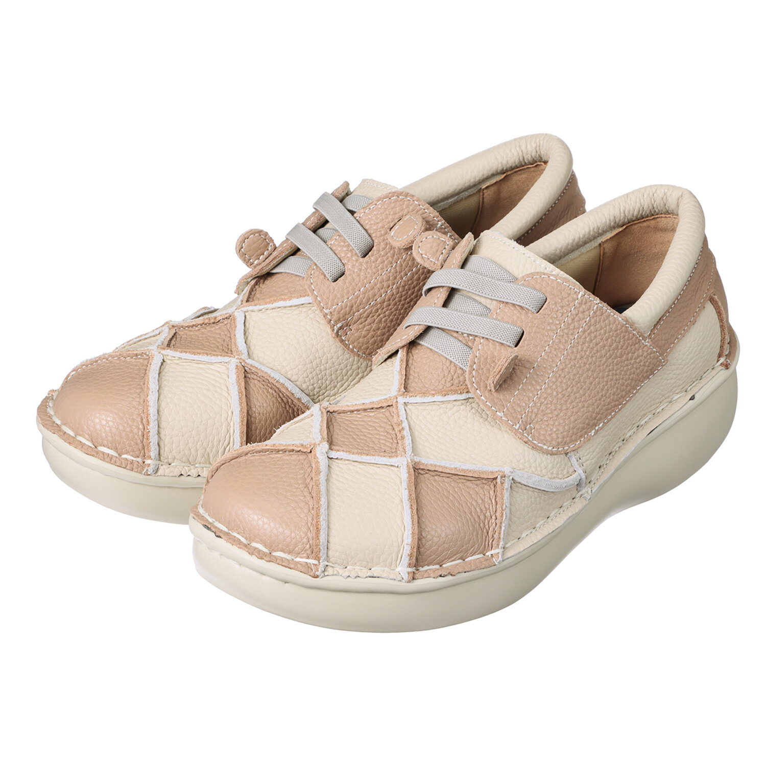 エスタシオン 牛革 ゴムレースシューズ