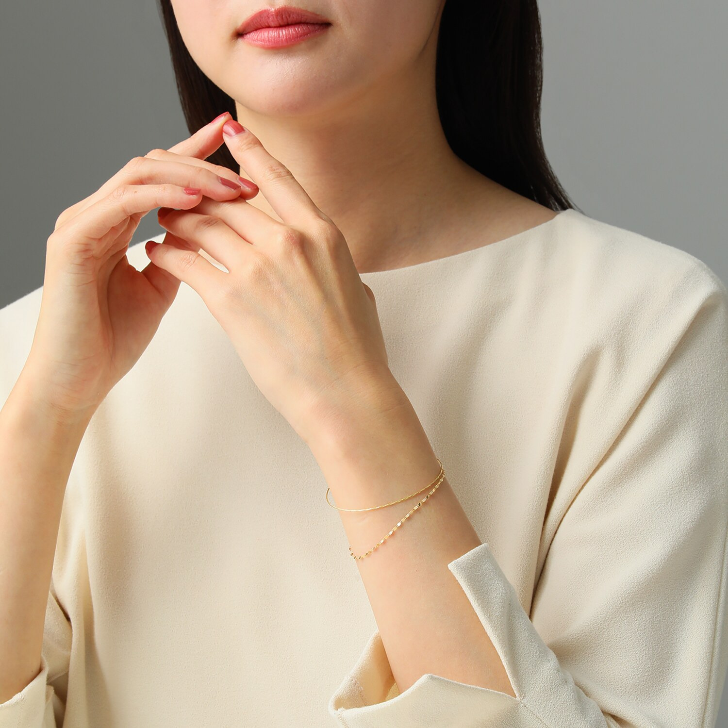 エムイー・ブリランテ １８Ｋ ２連デザイン マグネットバングル