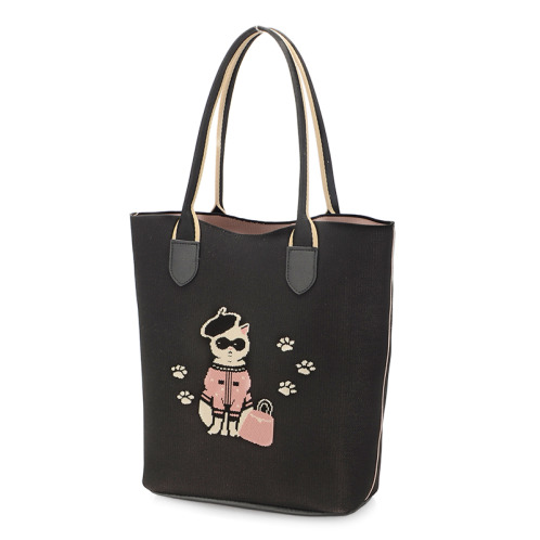 ラルジュ サングラスネコ Ａ４軽量 ニットトートバッグ