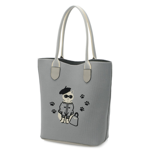 ラルジュ サングラスネコ Ａ４軽量 ニットトートバッグ