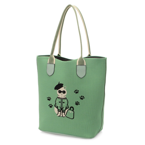 ラルジュ サングラスネコ Ａ４軽量 ニットトートバッグ