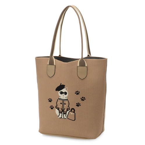 ラルジュ サングラスネコ Ａ４軽量 ニットトートバッグ