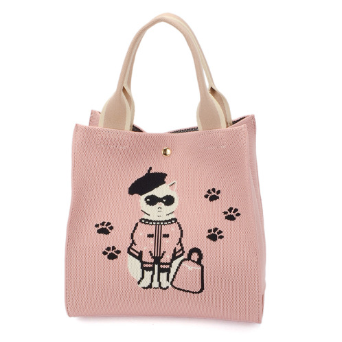 ラルジュ サングラスネコ ２ウェイ ニット ショルダートートバッグ