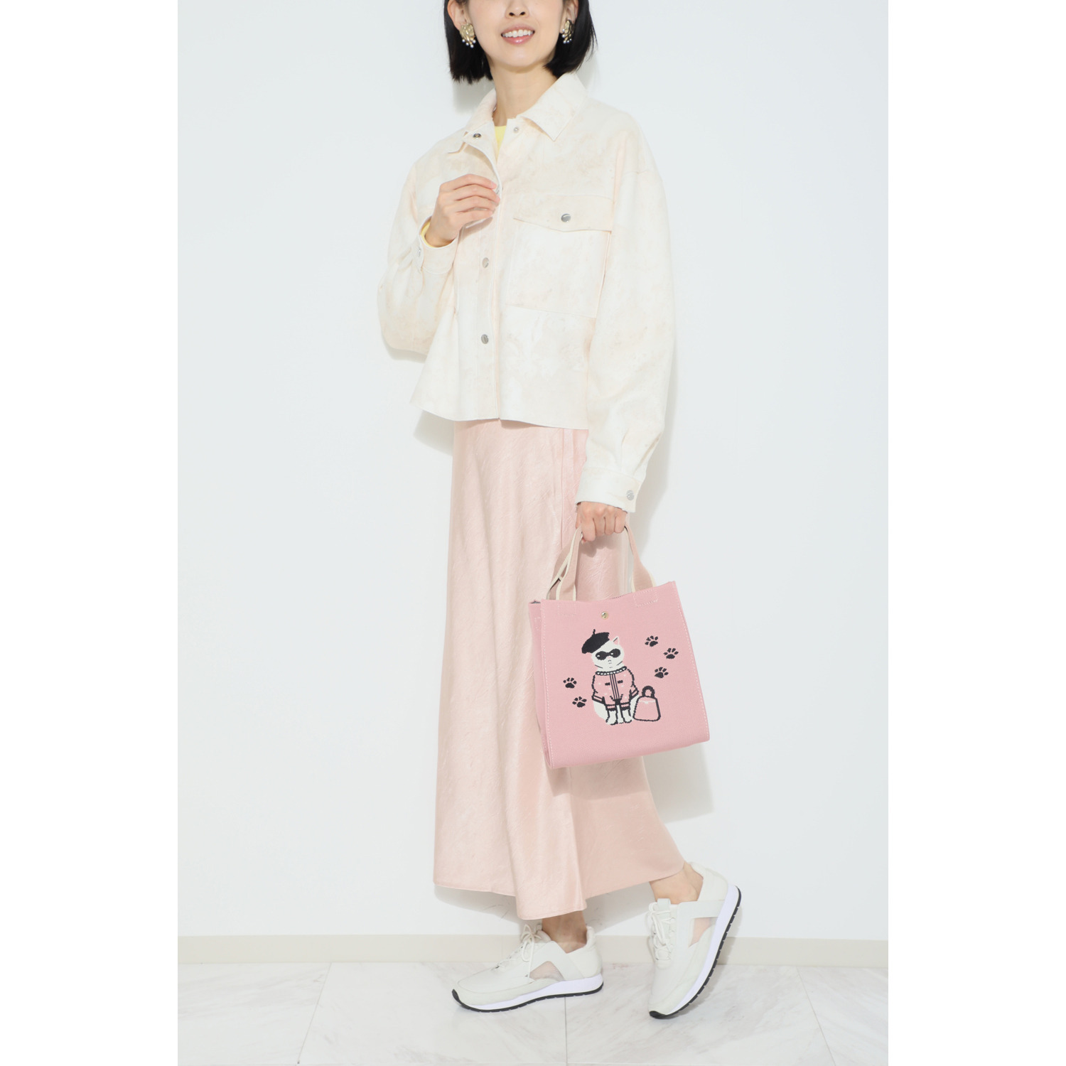 ラルジュ サングラスネコ ２ウェイ ニット ショルダートートバッグ