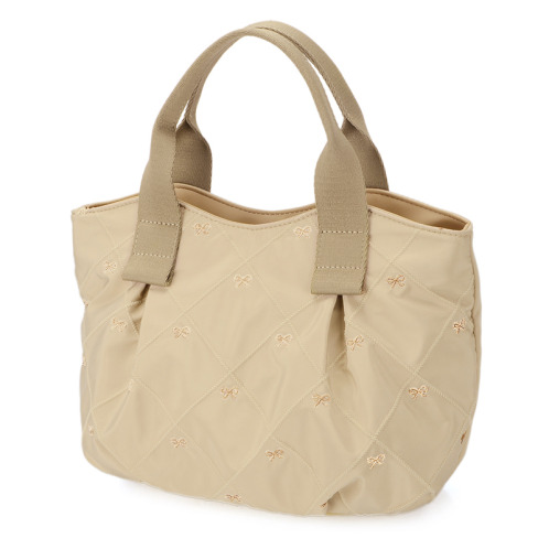 ラルジュ リボン刺しゅう ふんわりトートバッグ