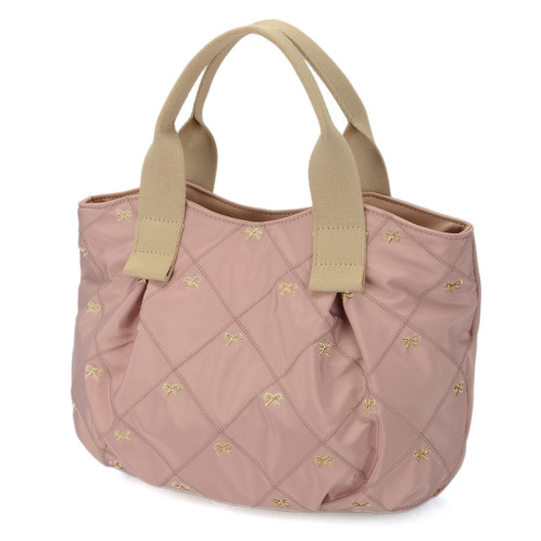 ラルジュ リボン刺しゅう ふんわりトートバッグ