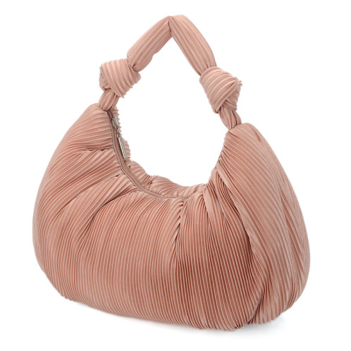 ラルジュ プリーツ加工 結びハンドル 軽量ふんわり ワンショルダーバッグ