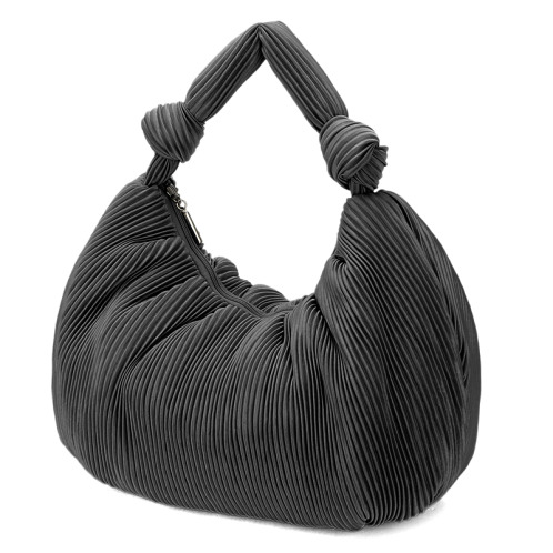 ラルジュ プリーツ加工 結びハンドル 軽量ふんわり ワンショルダーバッグ