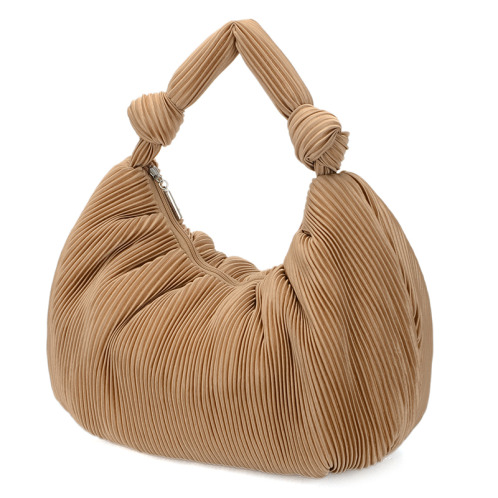 ラルジュ プリーツ加工 結びハンドル 軽量ふんわり ワンショルダーバッグ