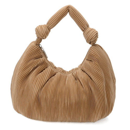 ラルジュ プリーツ加工 結びハンドル 軽量ふんわり ワンショルダーバッグ