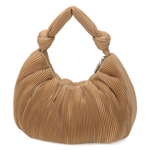 ラルジュ プリーツ加工 結びハンドル 軽量ふんわり ワンショルダーバッグ