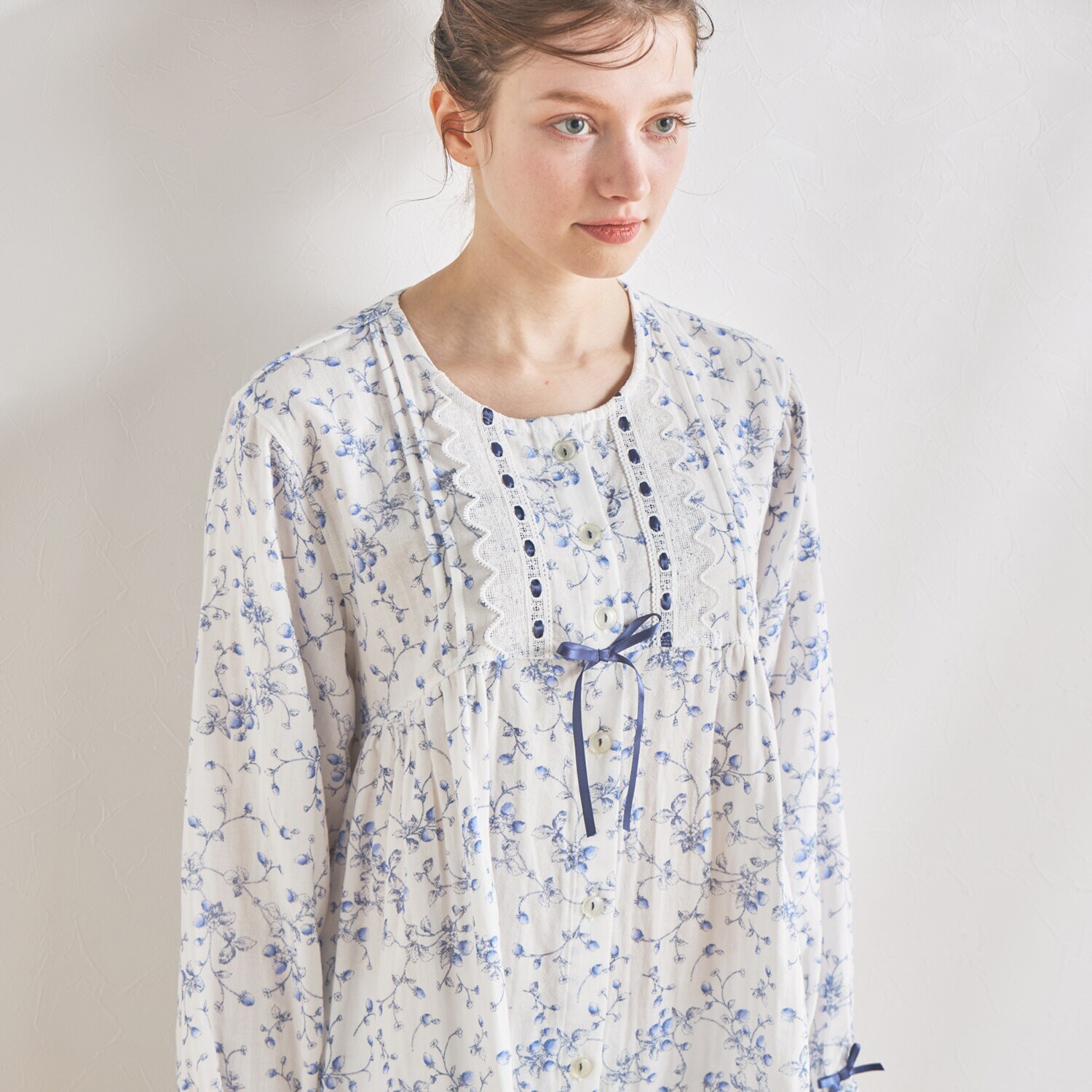 ナルエー コットン１００％ ダブルガーゼ ベリーガーデン パジャマ