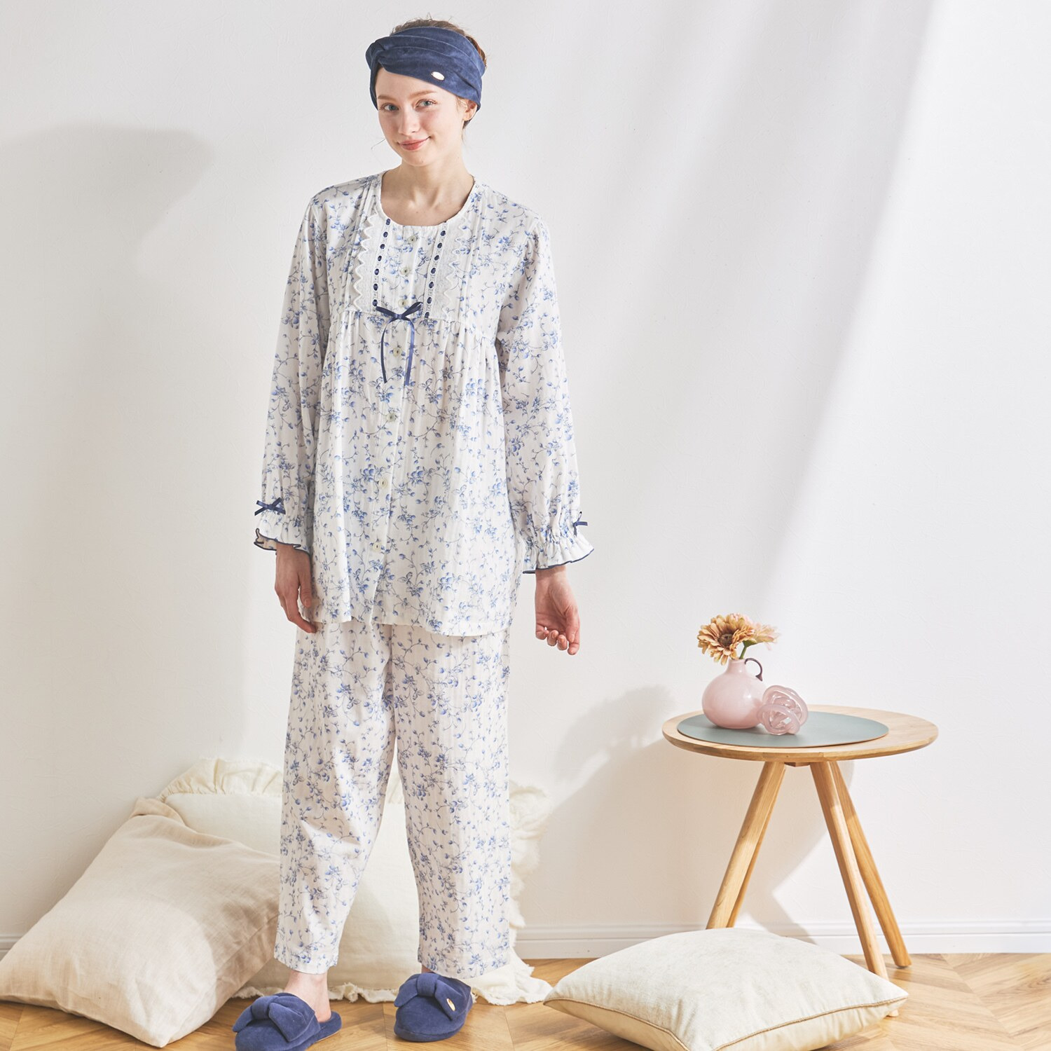 ナルエー コットン１００％ ダブルガーゼ ベリーガーデン パジャマ