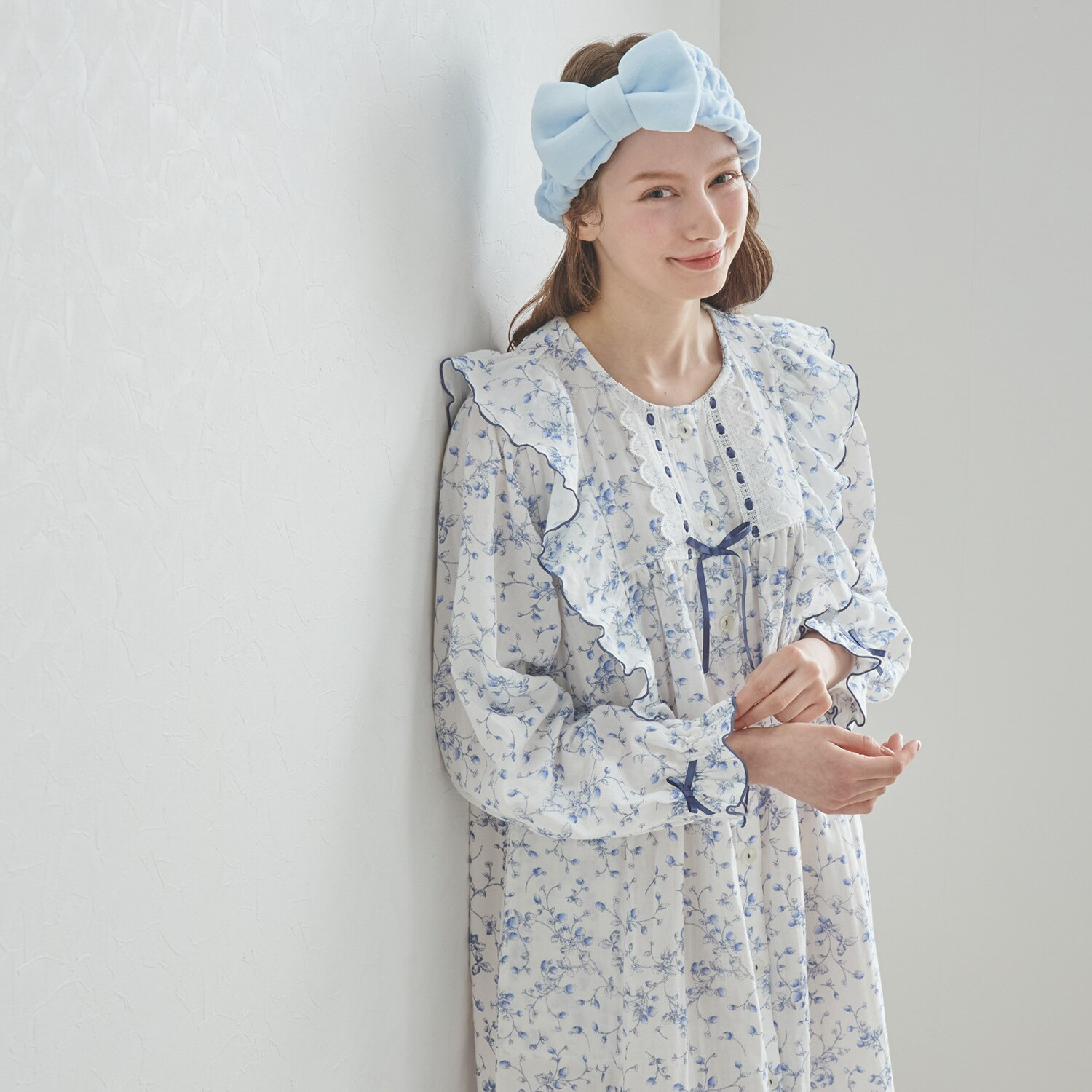 ナルエー コットン１００％ ダブルガーゼ ベリーガーデン ワンピース