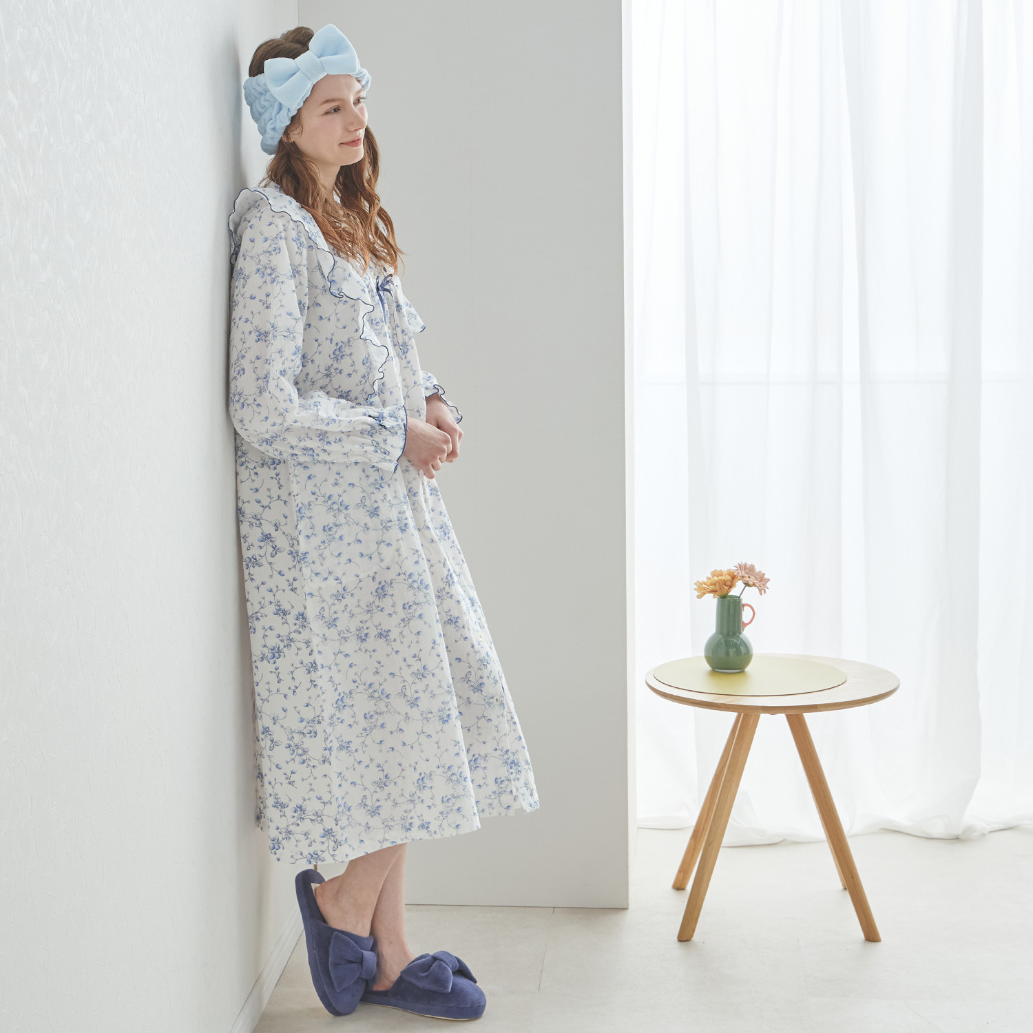 ナルエー コットン１００％ ダブルガーゼ ベリーガーデン ワンピース