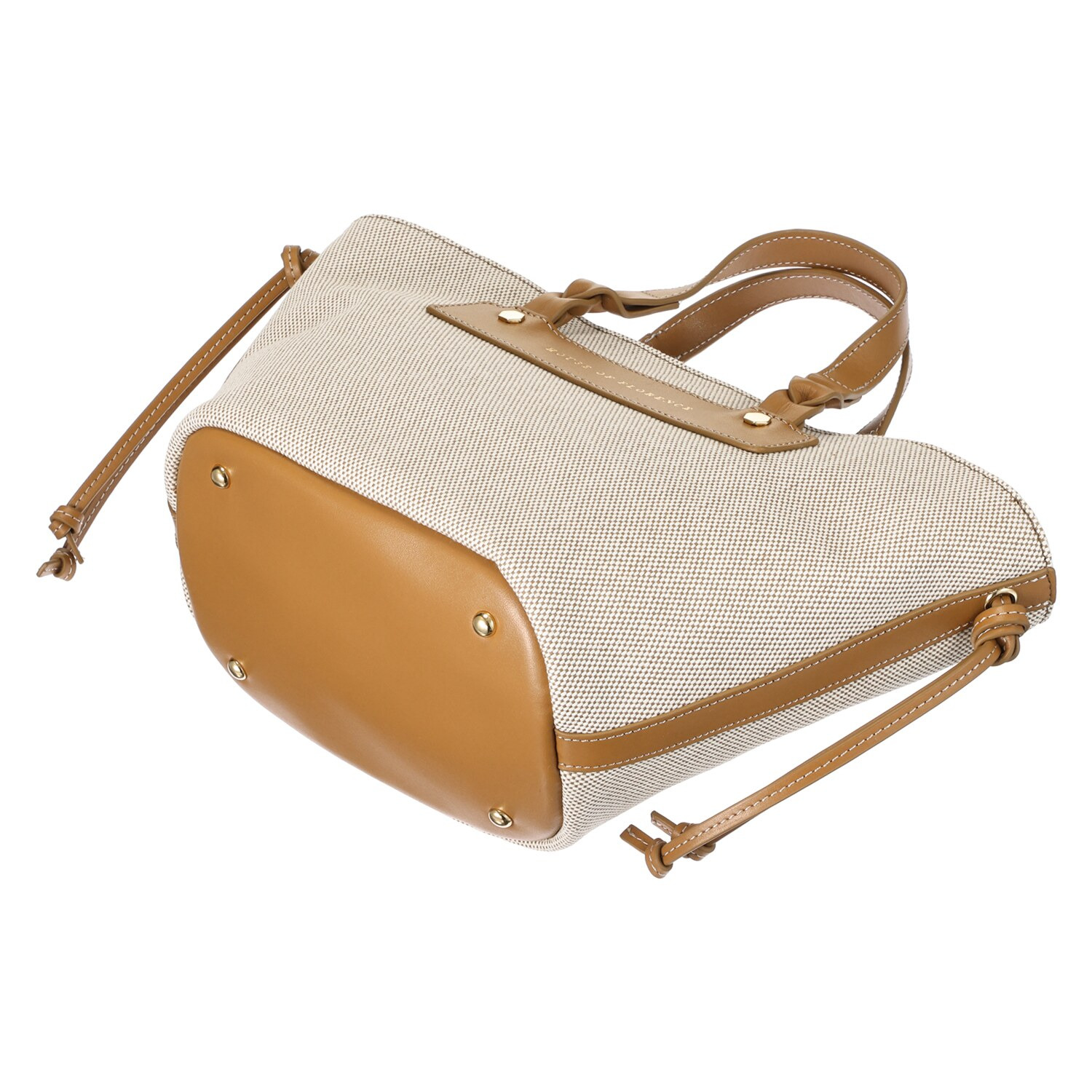 ハウスオブフローレンス コットン＆牛革 ハンドバッグ