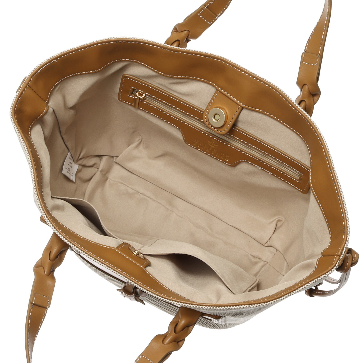 ハウスオブフローレンス コットン＆牛革 ハンドバッグ