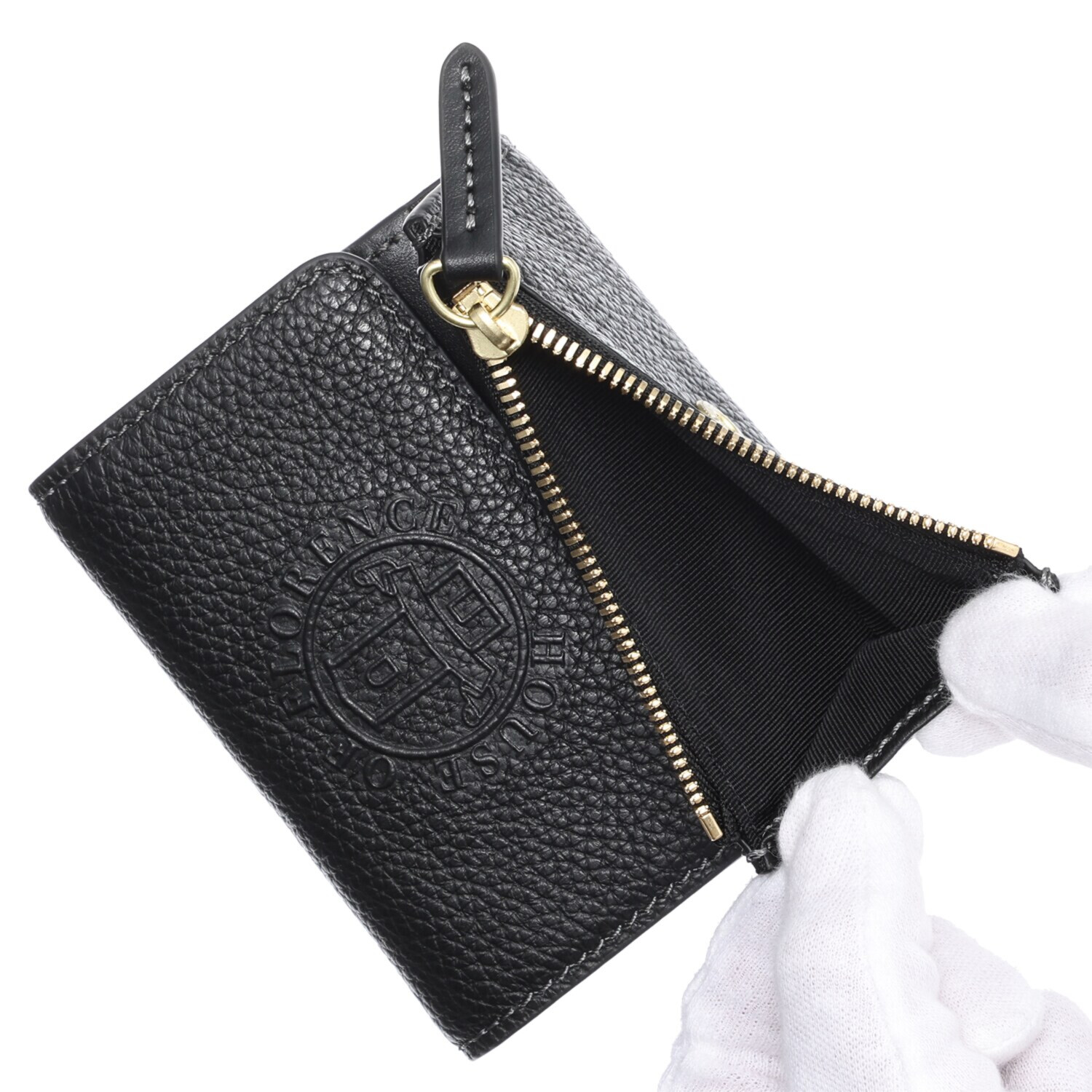 ハウスオブフローレンス 小銭入れ付 三つ折りカードケース