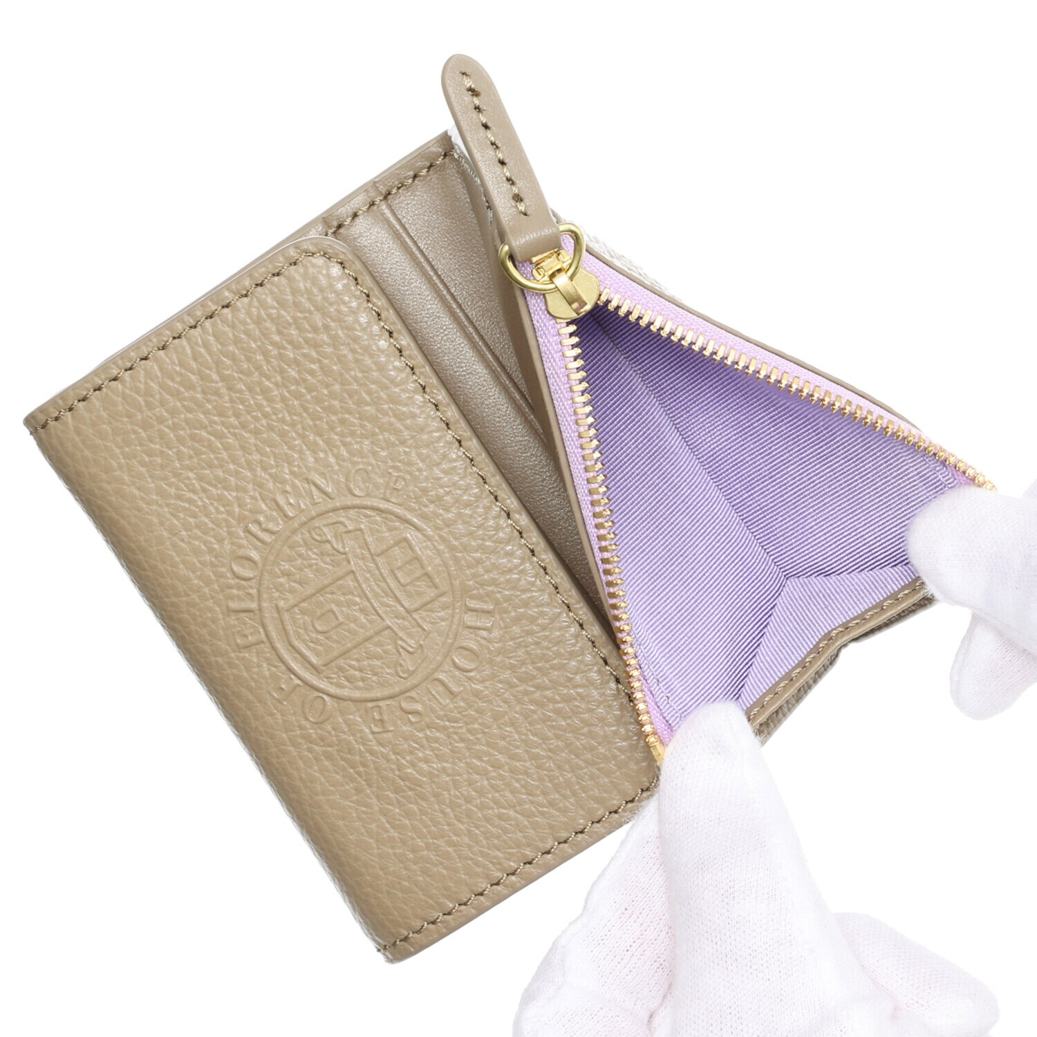 ハウスオブフローレンス 小銭入れ付 三つ折りカードケース