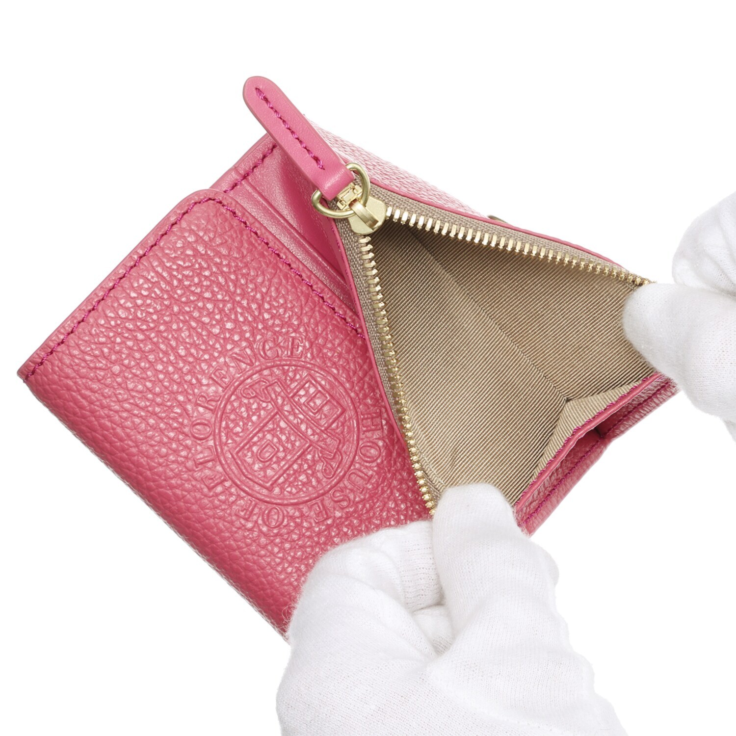 ハウスオブフローレンス 小銭入れ付 三つ折りカードケース