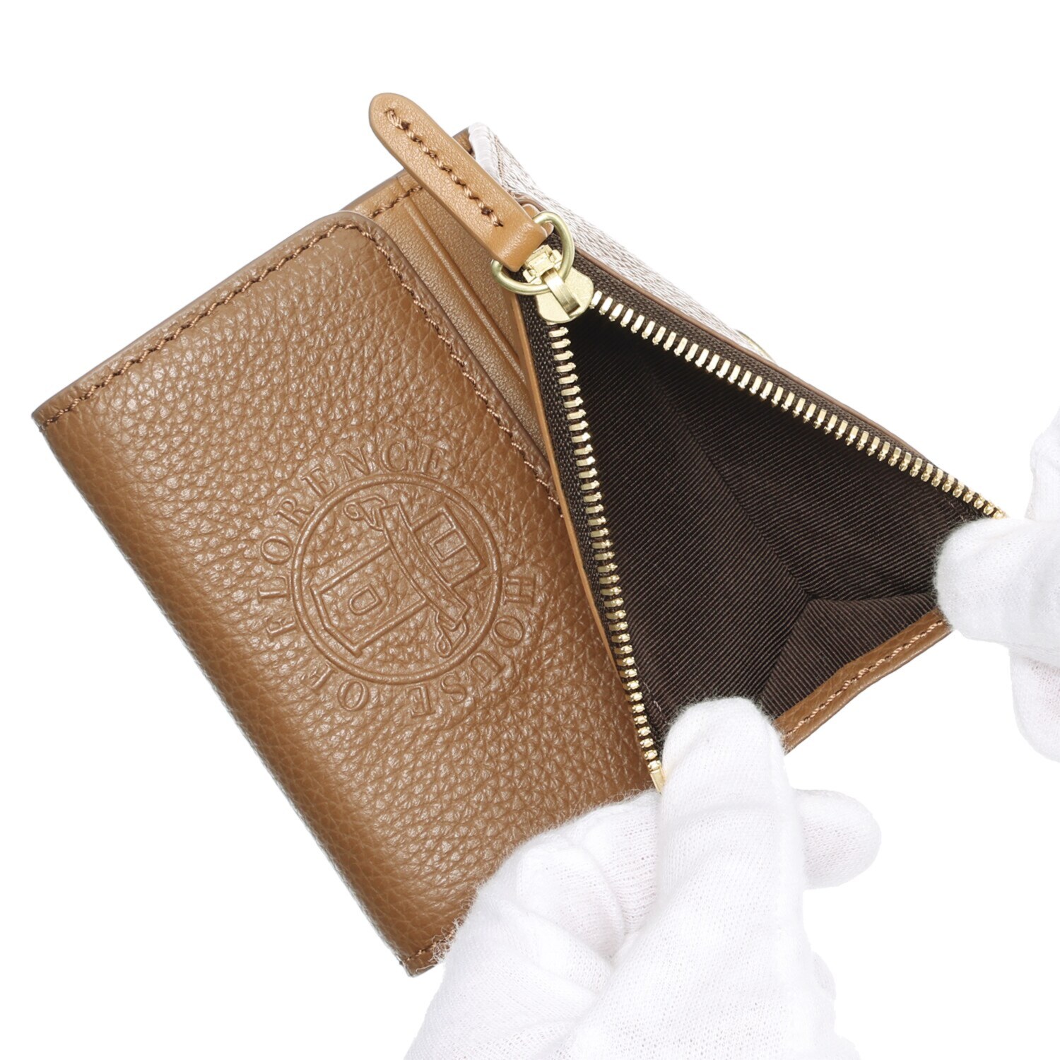ハウスオブフローレンス 小銭入れ付 三つ折りカードケース