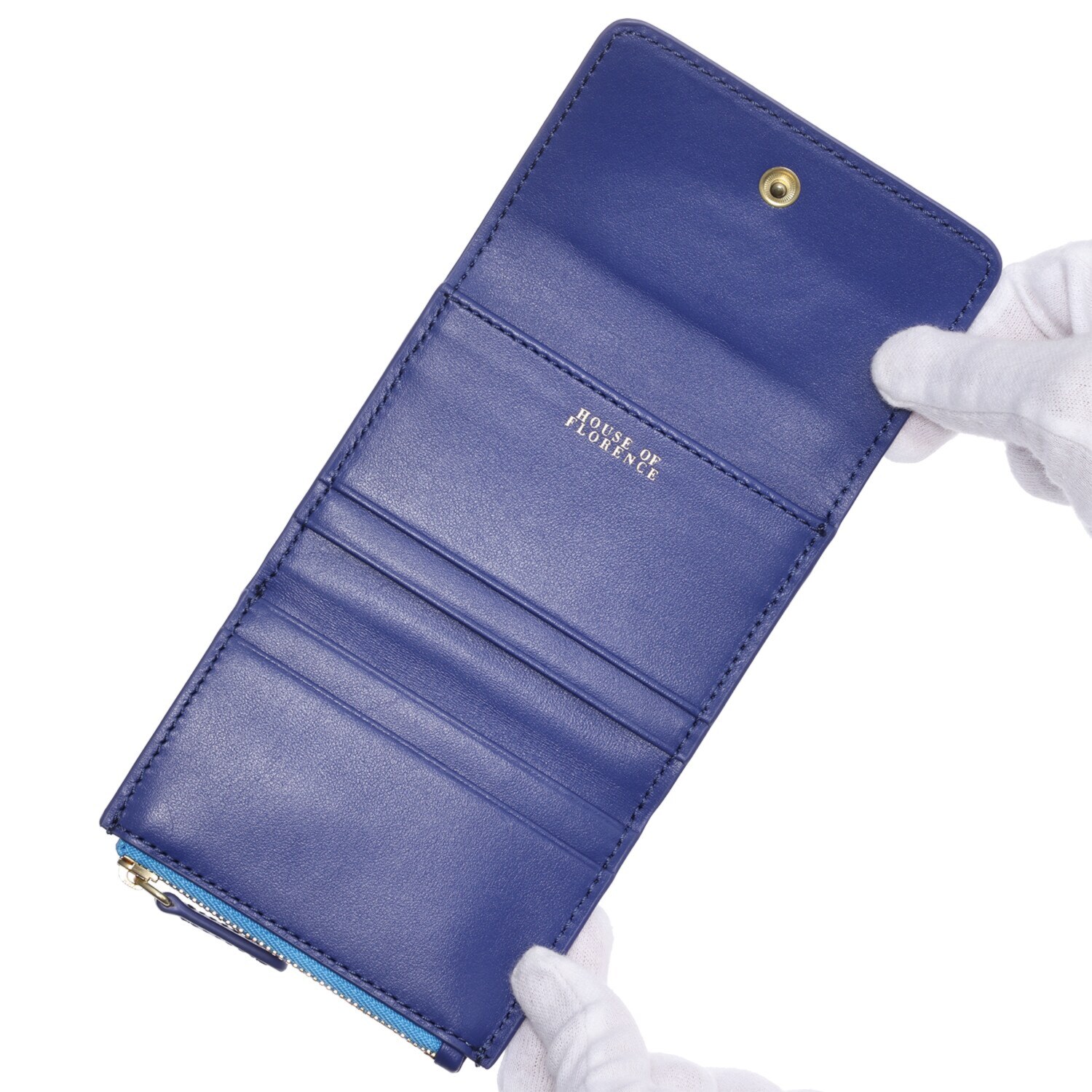 ハウスオブフローレンス 小銭入れ付 三つ折りカードケース