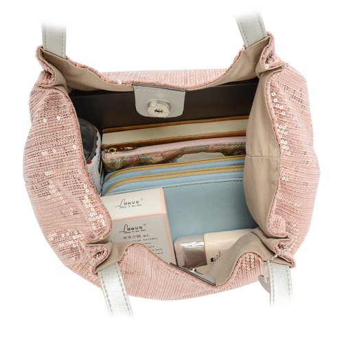 ラルジュ キラキラスパンコール ハンドバッグ