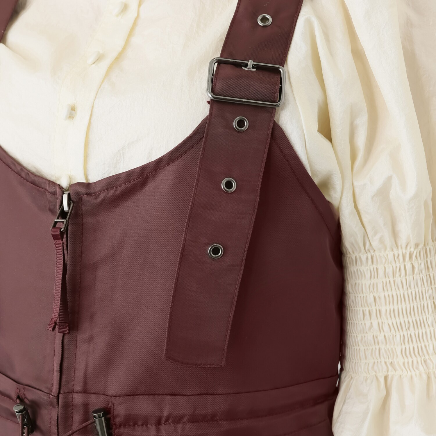 マダムミーナ シャイニーツイル フロントジップ ソフトマーメイド ジャンパースカート