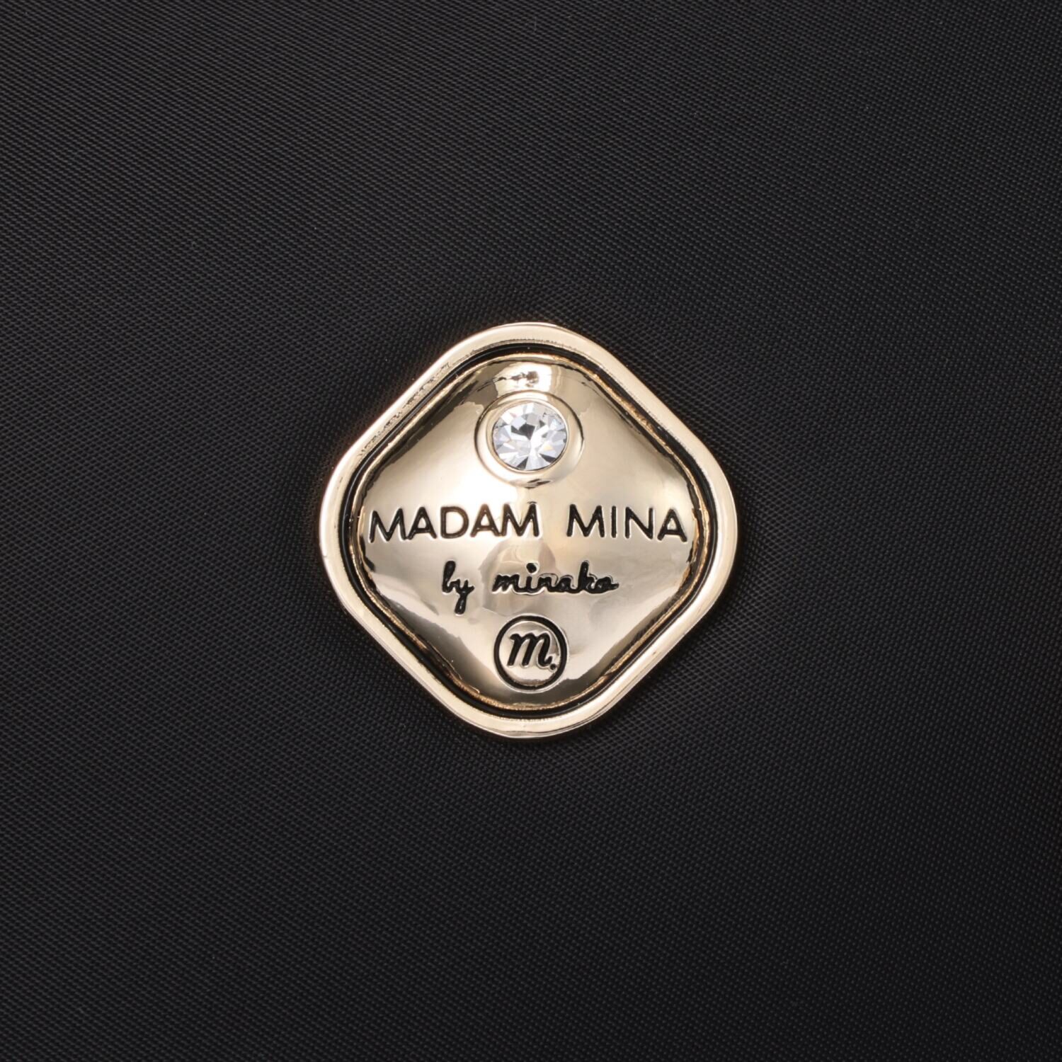 マダムミーナ 高密度ツイル バックルアクセント ショルダーストラップ付 ミニボストンバッグ