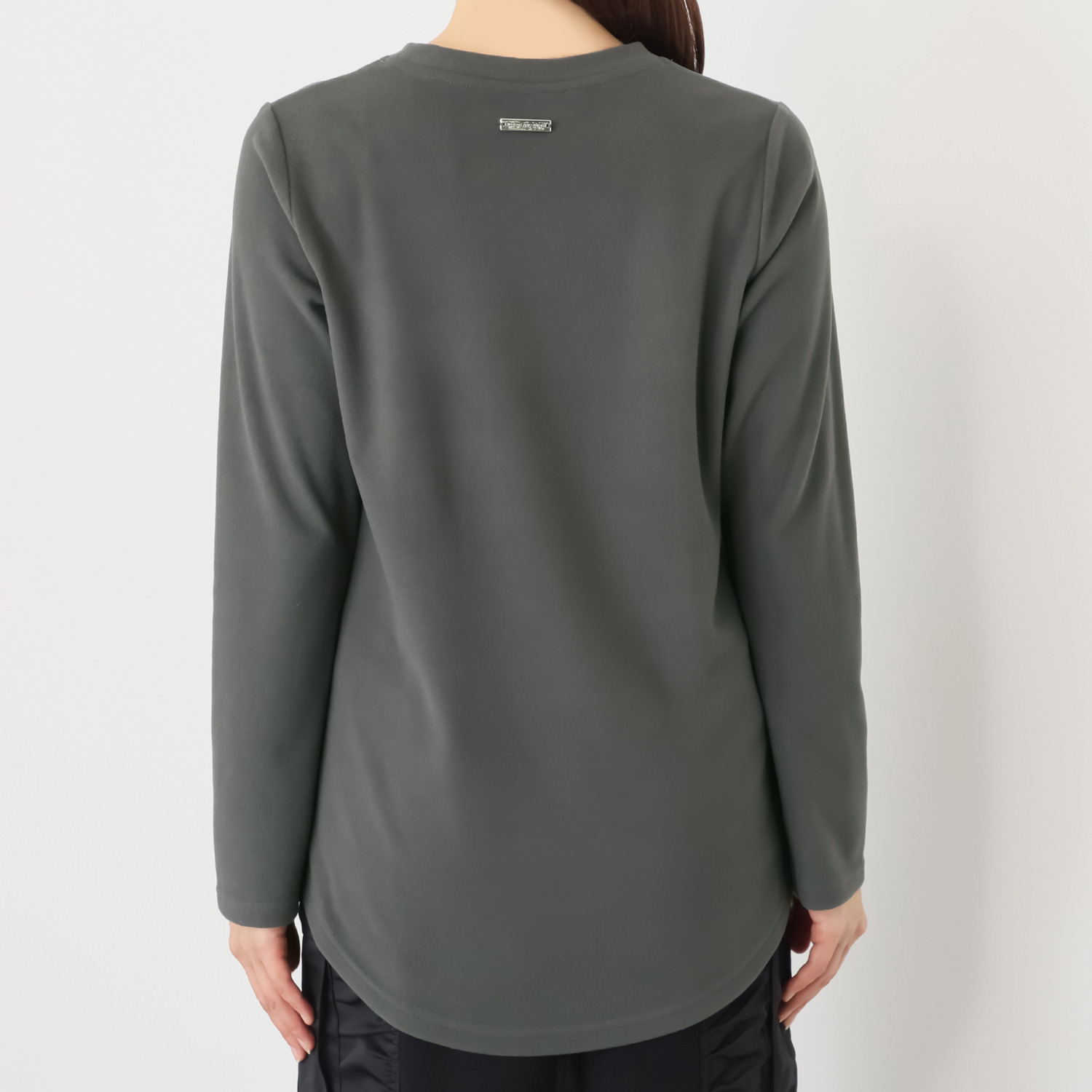 ヘブンアンドアース レオパード箔プリント 両面起毛スムース ロングＴシャツ