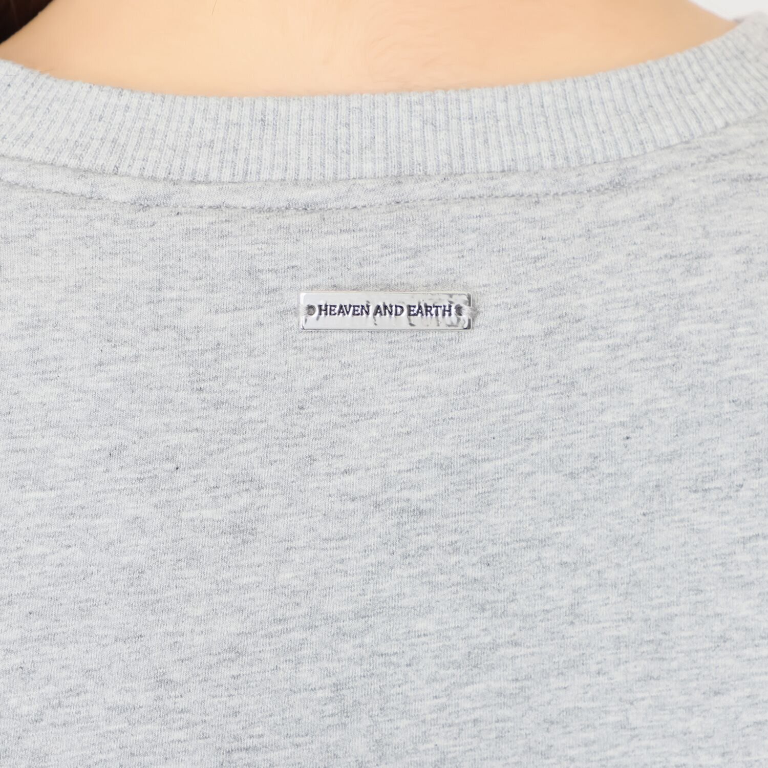 ヘブンアンドアース 裏起毛 異素材ミックス ギャザープルオーバー