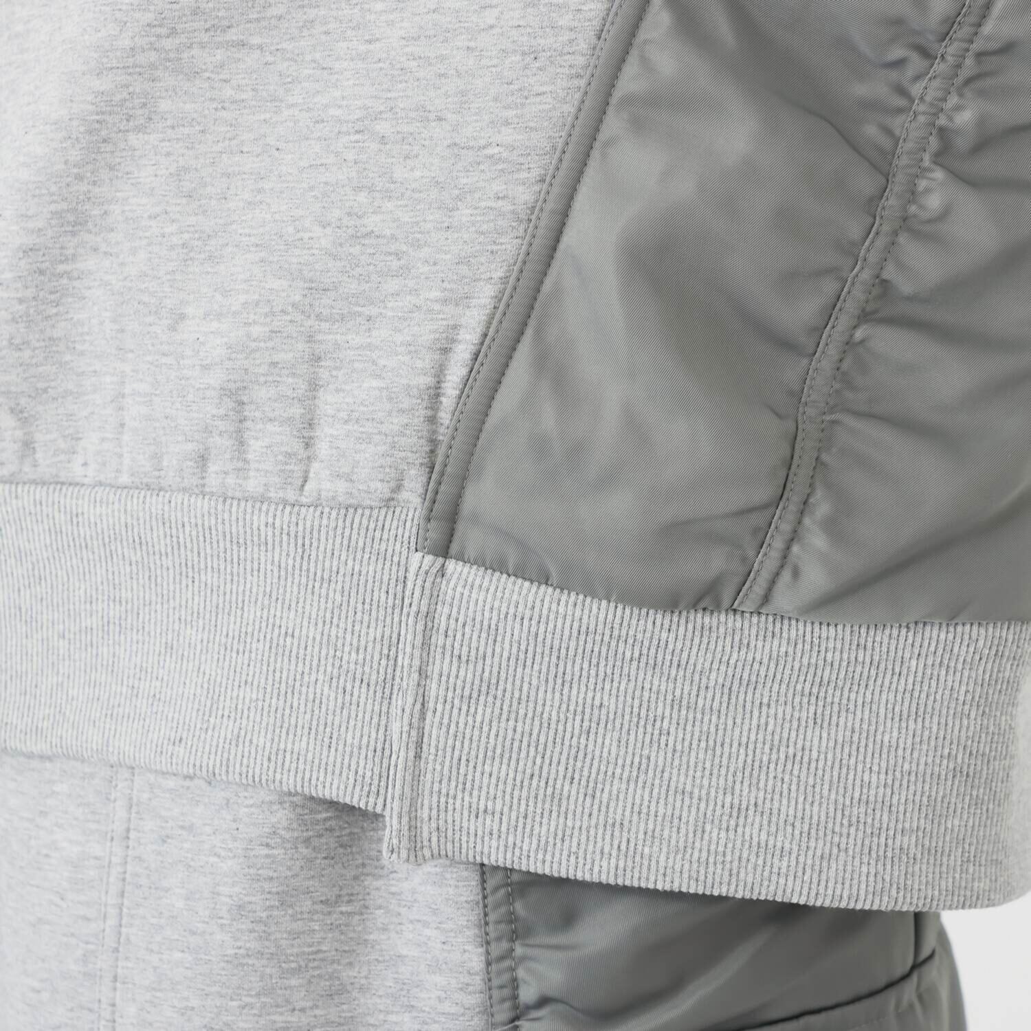 ヘブンアンドアース 裏起毛 異素材ミックス ギャザープルオーバー