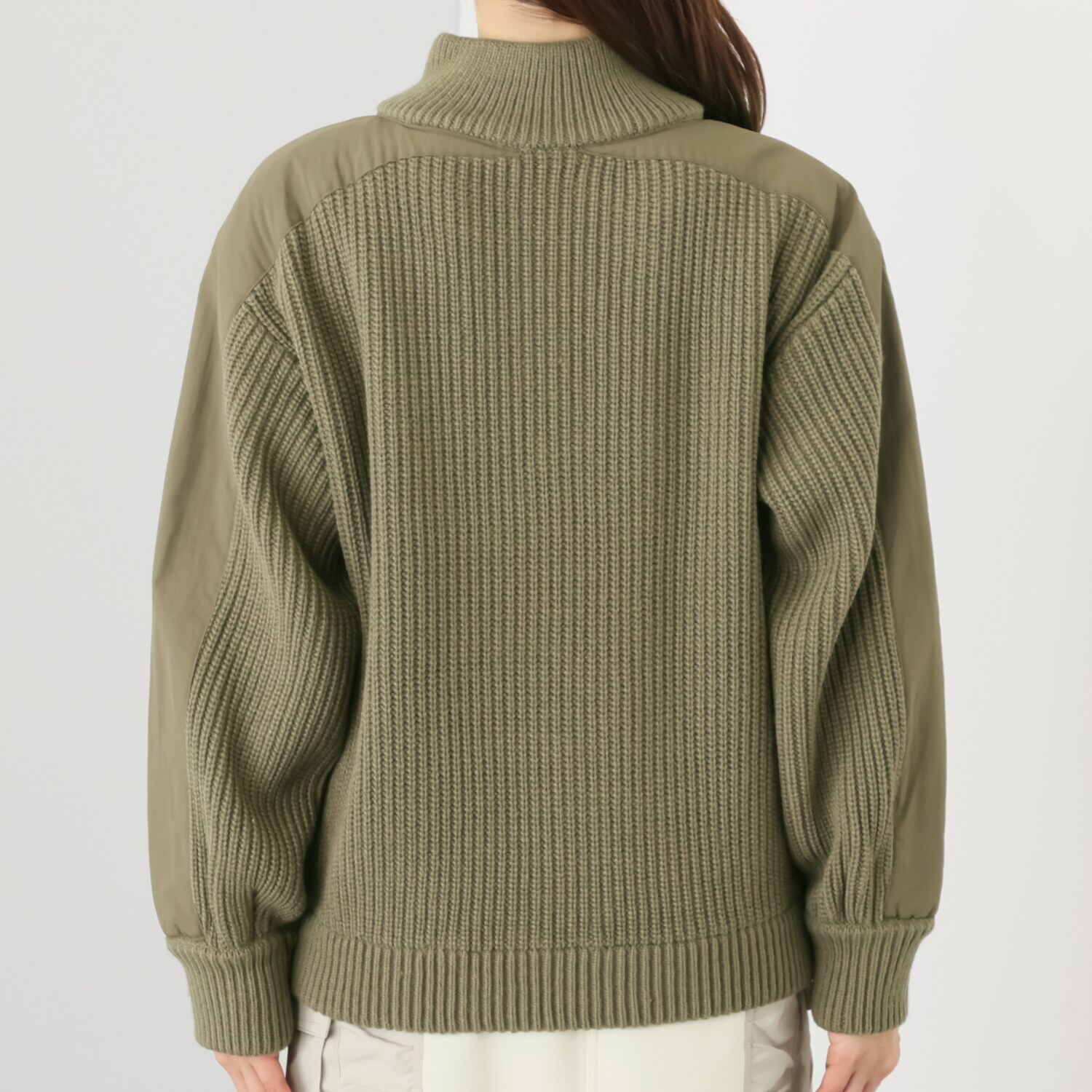 ヘブンアンドアース ミリタリーディテール ハーフジップ ニットプルオーバー