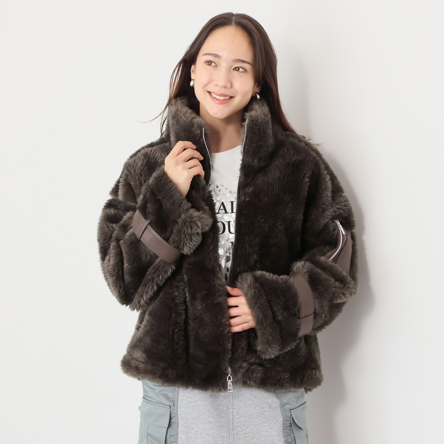 ヘブンアンドアース スエードボンディング ボアジャケット