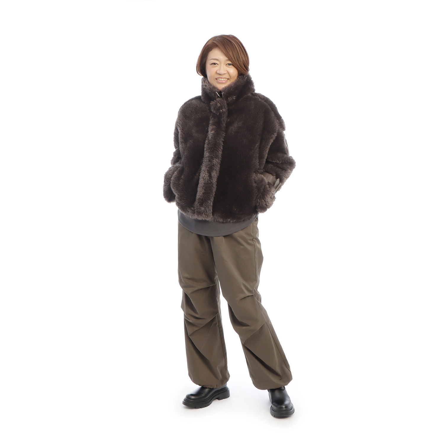 ヘブンアンドアース スエードボンディング ボアジャケット