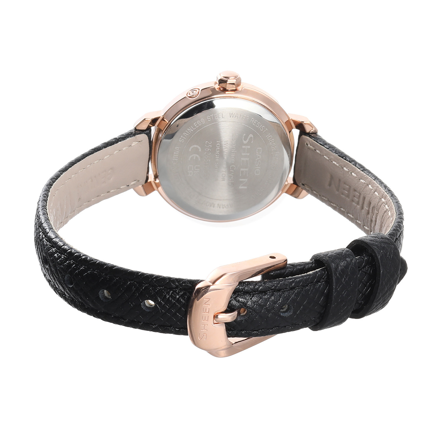 カシオ ＳＨＥＥＮ（シーン） ラウンドフェイス レザーバンド レディース 電波ソーラー腕時計 ＳＨＷ−５３００