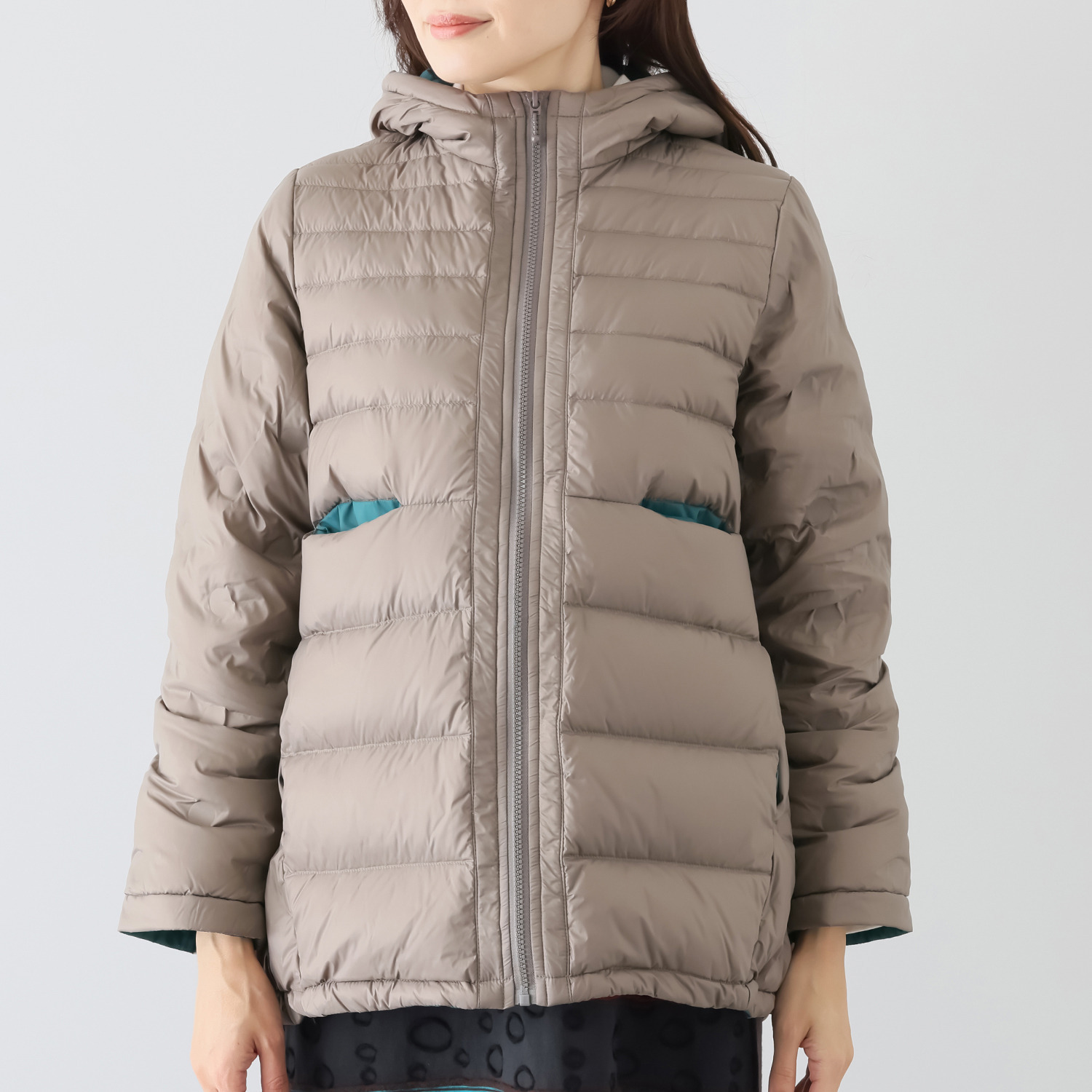 クリン　ヨシキ ドット柄 ライトダウン ミドルコート