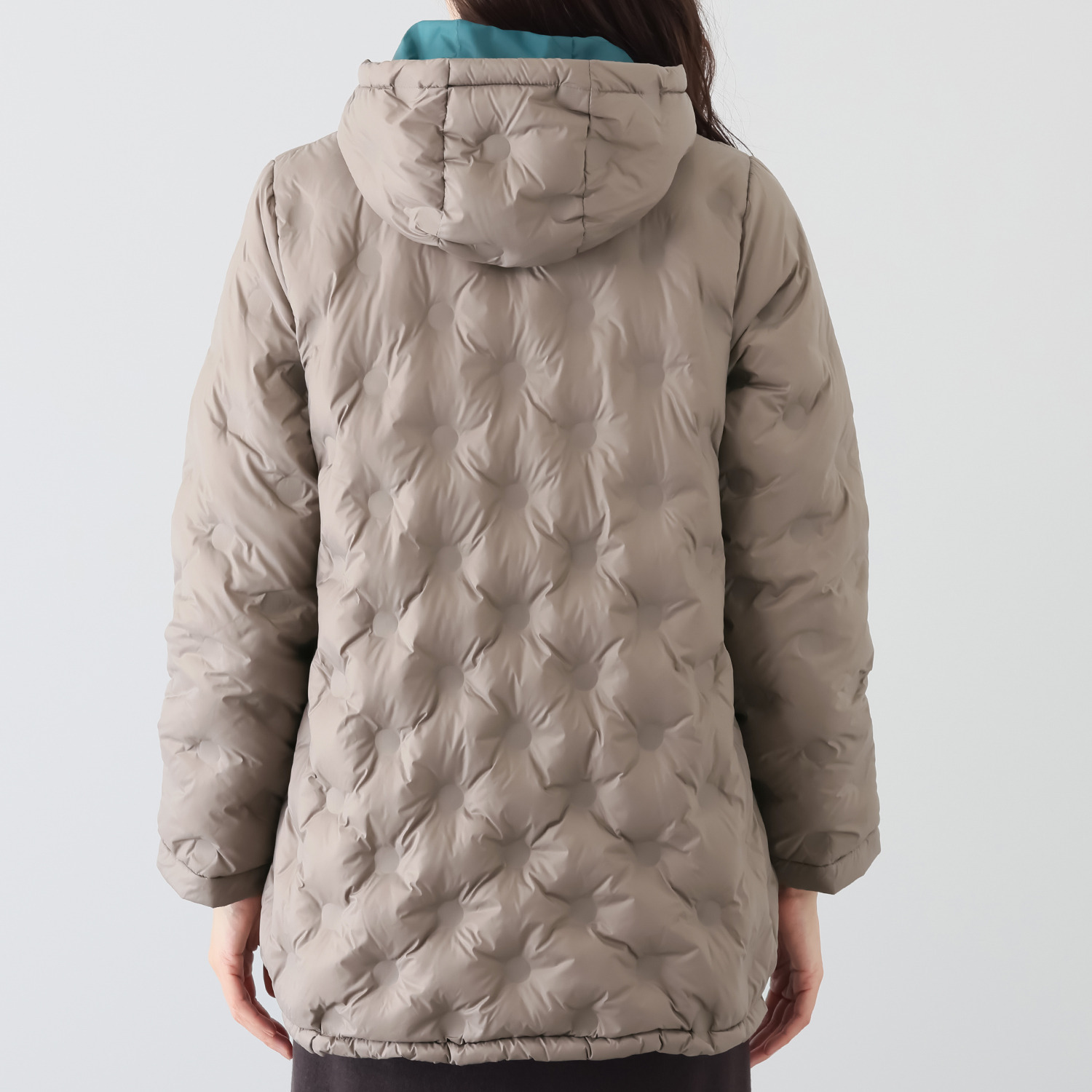 クリン　ヨシキ ドット柄 ライトダウン ミドルコート