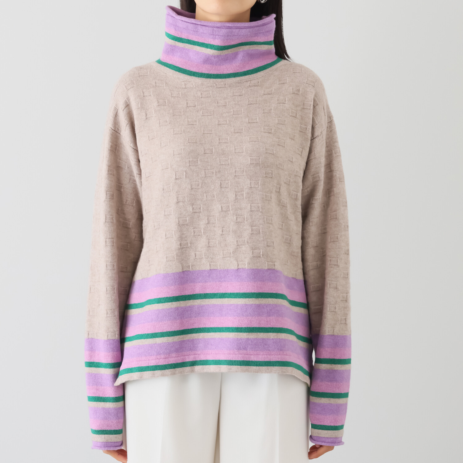 クリン　ヨシキ マルチカラーボーダー ニットプルオーバー