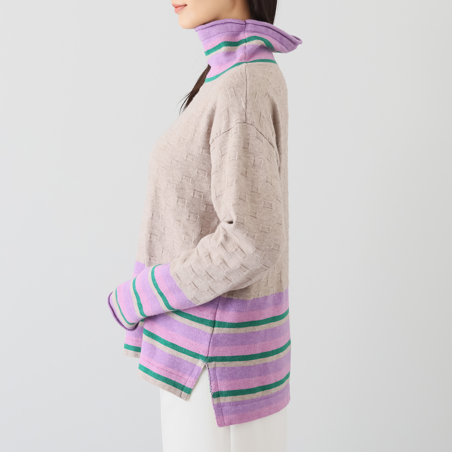 クリン　ヨシキ マルチカラーボーダー ニットプルオーバー