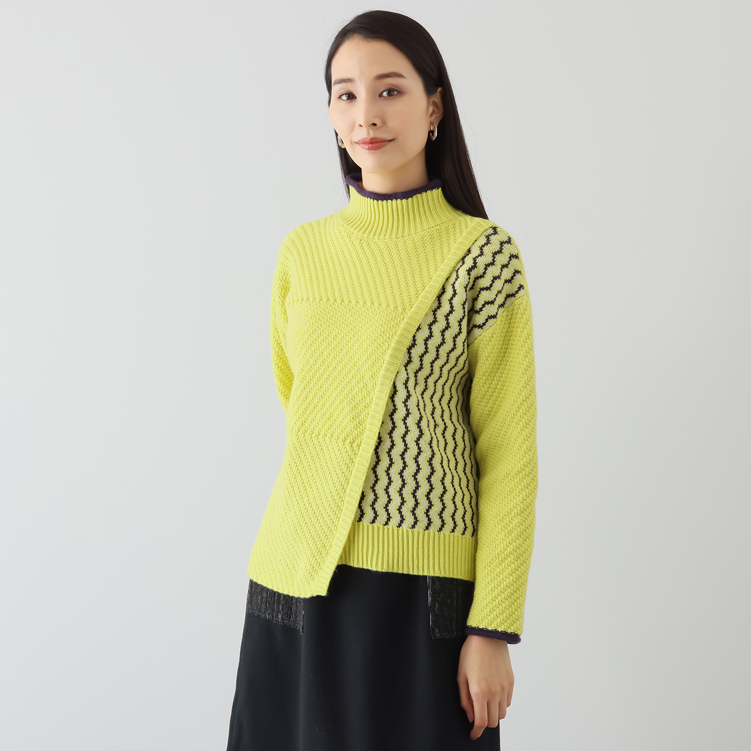 クリン　ヨシキ ラップデザイン ニットプルオーバー