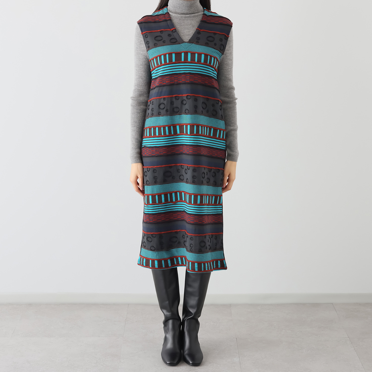 クリン　ヨシキ パイルジャガード ジャンパースカート