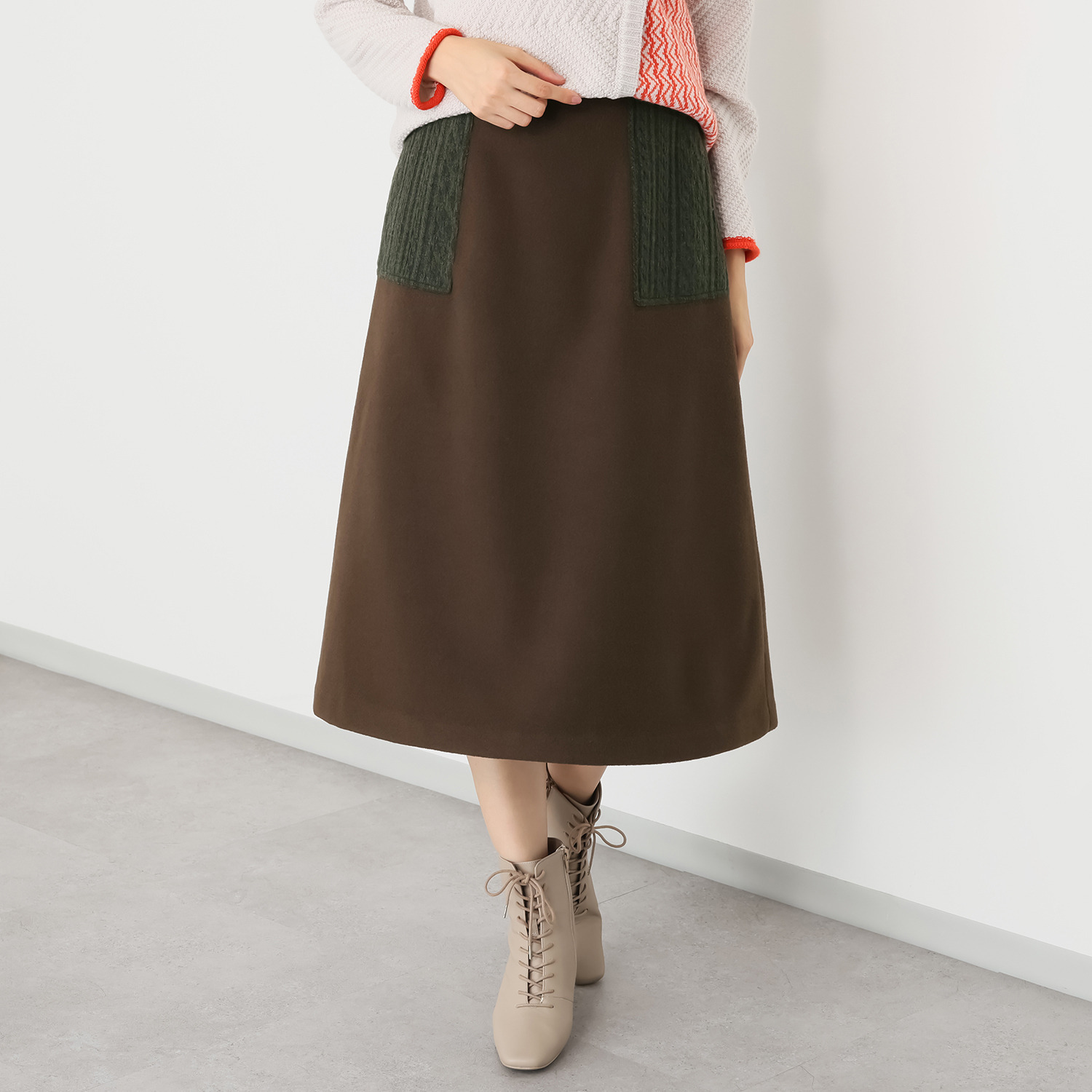 クリン　ヨシキ モッサ起毛 Ａラインスカート