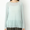 シルバーミントシュガー ソフトチュール 重ね着に大活躍 袖丈長め、裾ティアード インナーロングＴシャツ